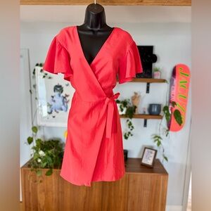 Club Monaco Red Wrap Dress – NWT – Size 8 – $235 Retail